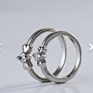 Sterling Silver plated copper bridal sets, with cubic zirconia like stones